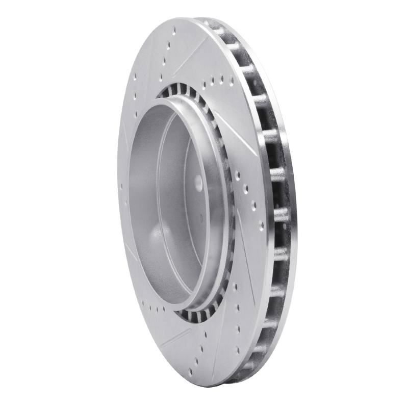 Volvo S60 Brake Rotor (1) - Rear Right - R1 Concepts - Drilled & Slotted - Silver - `04-`07